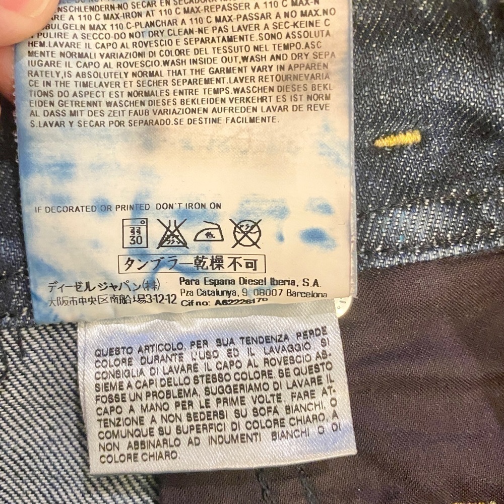 Diesel Matic W25 L34 Low Rise Slim Skinny Womens Jeans Actual 29x33.5 Distressed - Picture 14 of 16